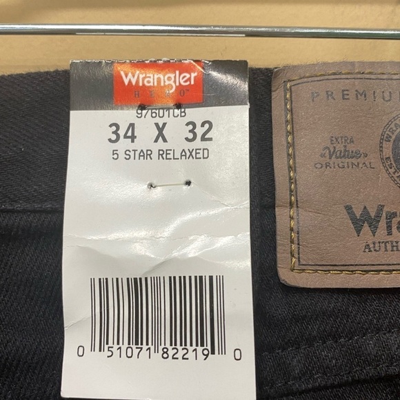 Wrangler Hero Mens Black Jeans Size 34 x32 NWT - Picture 4 of 5